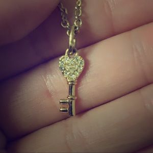 Small Coach heart key necklace
